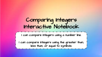 Preview of Comparing Integers Interactive Notebook