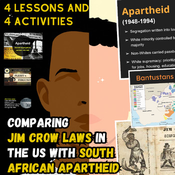 Preview of Comparing Jim Crow Laws with South African Apartheid — 4 Lessons and Activities