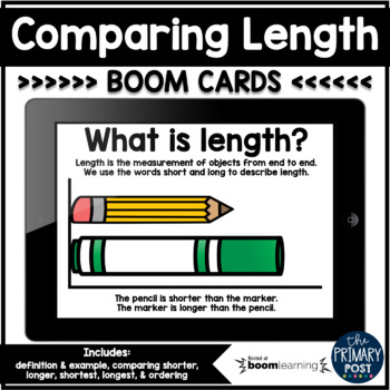 Preview of Comparing Length Boom Cards™ Distance Learning