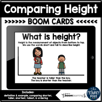 Height Comparison Activity Cards - Tall, Taller, Tallest