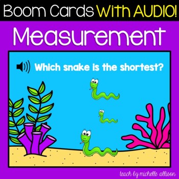 Preview of Comparing Lengths | Measurement and Data | Math BOOM Cards™