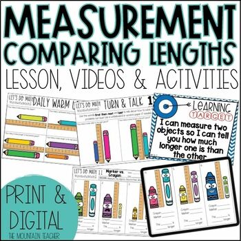 Preview of Comparing Lengths in Inches Activity | Lesson Plans, Worksheet, Warm Up & More