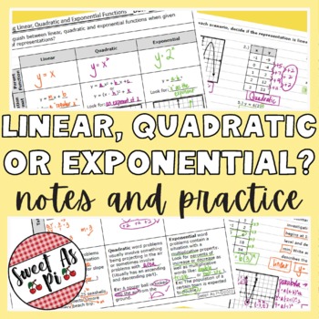 Preview of Comparing Linear, Quadratic & Exponential Functions - Guided Notes and Practice