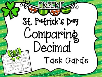 Preview of Comparing "Lucky" Decimals Task Card FREEBIE