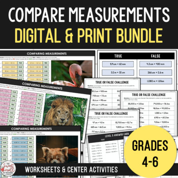 Preview of Comparing Measurements Metric Units of Length - Digital & Print Bundle