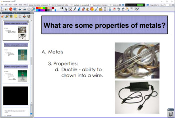 Preview of Comparing Metals and Nonmetals - Flipchart Presentation