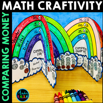 Preview of Comparing Money Counting Coins Rainbow Craft for May End of the Year Activities