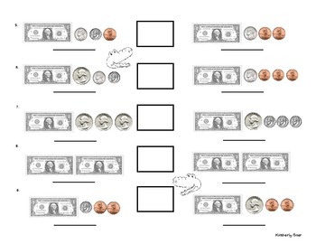 Comparing Money Practice Worksheet - Comparing Dollars and Coins