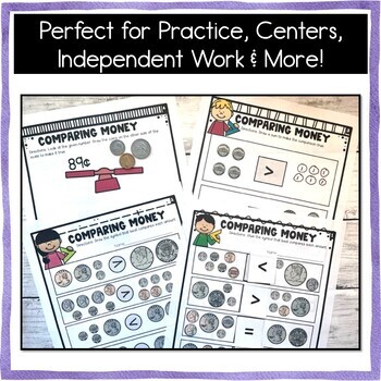 Comparing Money Worksheets by Learning4Miles Teachers Pay Teachers
