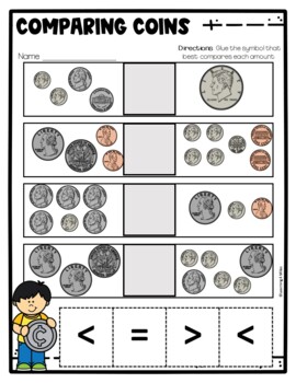 comparing money worksheets freebie by learning4miles tpt
