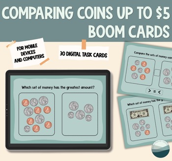 Preview of Comparing Money up to $5 Boom Cards