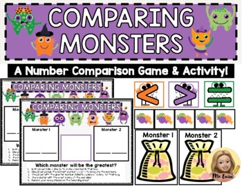 Preview of Comparing Monsters: A Number Comparison Game & Activity