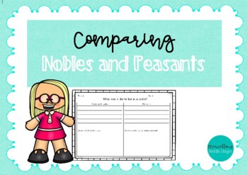 Preview of Comparing Nobles and Peasants Worksheet - Life in Castles