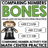 Comparing Number Bones - Halloween Comparing Numbers -Guid