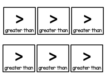 Comparing Number Cards (Greater than, Less than, Equal to) PRINTABLE!