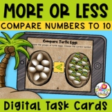 Comparing Numbers 0-10 More or Less Digital Math Task Cards
