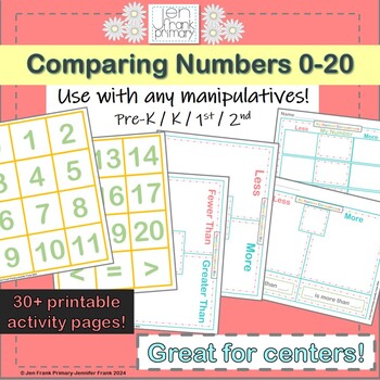 Preview of Comparing Numbers 0-20/ Use with any manipulatives!