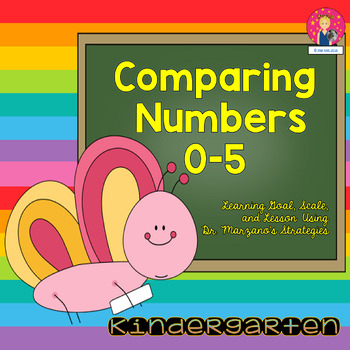 Preview of Comparing Numbers 0-5 {Goal, Scale, and Lesson} for Kindergarten