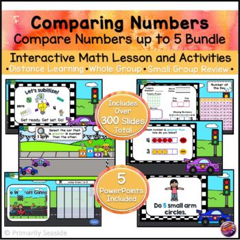 Preview of Comparing Numbers 0 to 5 *INTERACTIVE PowerPoint Math Lessons* DIGITAL*