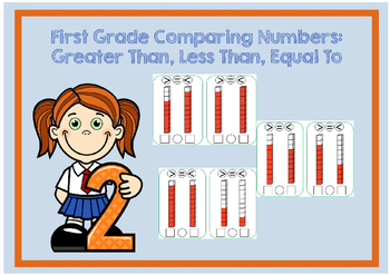Preview of Comparing Numbers 1-10 Flash Cards: Greater Than, Less than, Equal to