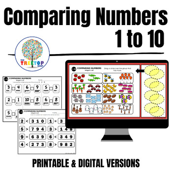 Preview of Comparing Numbers 1-10 | Ordering Numbers | Greater Than Less Than