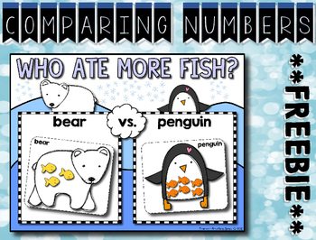 Preview of Comparing Numbers 1-12  |  Winter Math Center FREEBIE
