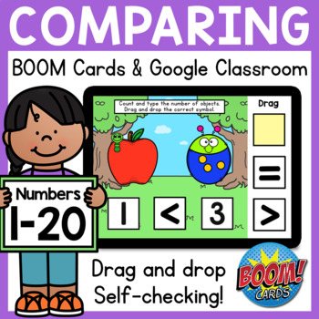 Preview of Comparing Numbers BOOM Cards & Google Classroom Distance Learning
