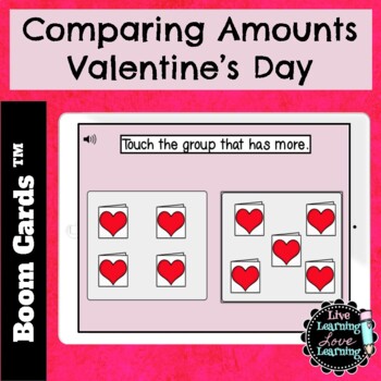 Preview of Comparing Numbers 1 to 10 Valentine's Day Boom Cards