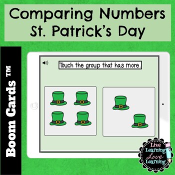 Preview of Comparing Numbers 1 to 10 St. Patrick's Day Boom Cards