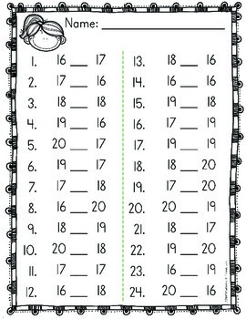 comparing numbers worksheets by catherine s teachers pay