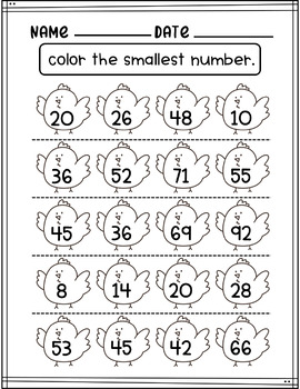 Comparing Numbers 1st Grade Math Worksheets by The Blue Sky | TPT