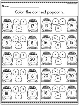 comparing numbers worksheets distance learning packet for kindergarten