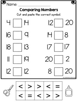 comparing numbers worksheets numbers recognition 1 20 by