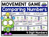 Comparing Numbers | 4 Digit Numbers | Movement Game | PowerPoint