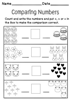 Comparing Numbers by Black cat study | TPT