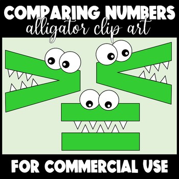 Preview of Comparing Numbers Alligator Clip Art | Greater Than, Less Than, Equal To Symbols