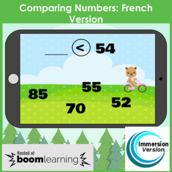 Preview of Comparing Numbers Boom Deck (French Version)