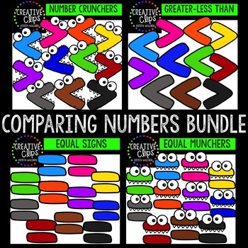 Preview of Comparing Numbers Clipart Bundle {Creative Clips Clipart}