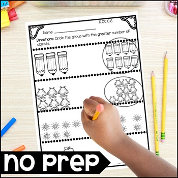 comparing numbers common core aligned for kindergarten tpt