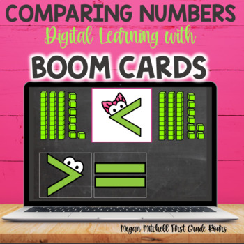 Preview of Comparing Numbers DIGITAL Task BOOM CARDS