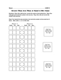 Comparing Numbers Dice Game