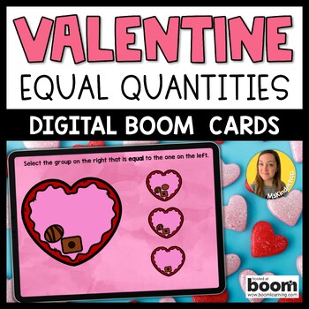 Preview of Comparing Numbers Equal Quantities FREE Valentine's Day BOOM™ Cards