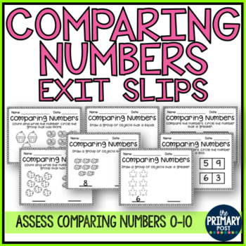 Preview of Comparing Numbers Assessment Exit Slips 0-10