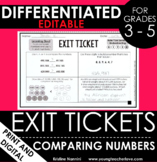 Comparing Numbers Exit Tickets - Differentiated Math Asses