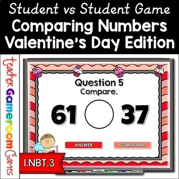 Preview of Comparing Numbers Valentine's Day Game
