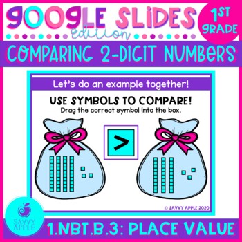 Preview of Comparing Numbers First Grade Google Slides Google Classroom Distance Learning