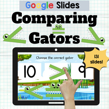Preview of Comparing Numbers Gators Interactive Slides Google Slides Practice