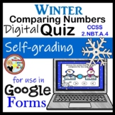 Comparing Numbers Google Forms Quiz Winter Themed