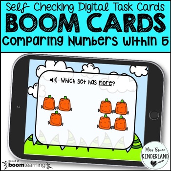 Preview of Comparing Numbers- Greater Than, Less Than #0-5 Boom Cards, Digital Task Cards