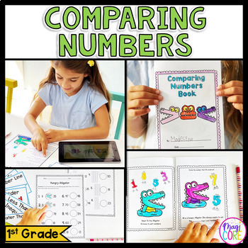 Preview of Comparing Numbers Greater Than Less Than Worksheets Activities 1st Grade